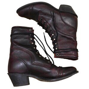 oxblood granny boots
